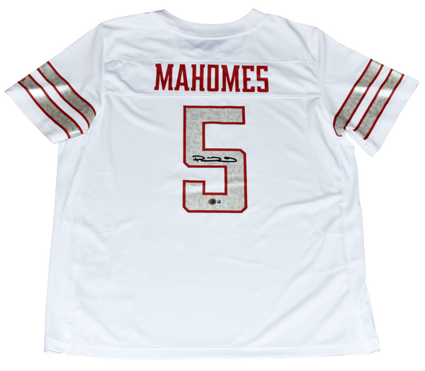 PATRICK MAHOMES SIGNED TEXAS TECH RED RAIDERS #5 ADIDAS GALVANICED JERSEY - BACK