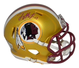 TERRY McLAURIN SIGNED WASHINGTON REDSKINS BLAZE SPEED MINI HELMET BECKETT