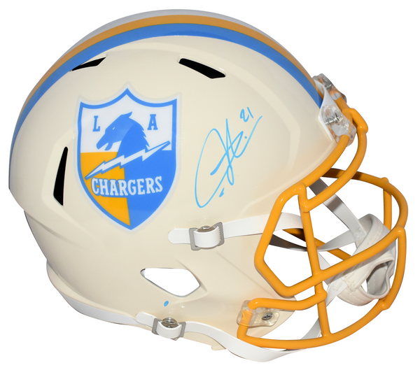LADAINIAN TOMLINSON SIGNED LOS ANGELES CHARGERS RETRO FULL SIZE HELMET BECKETT