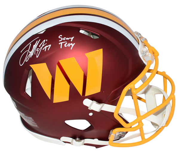 TERRY McLAURIN SIGNED WASHINGTON COMMANDERS AUTHENTIC SPEED HELMET + SCARY TERRY
