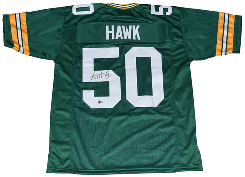 AJ HAWK AUTOGRAPHED GREEN BAY PACKERS #50 JERSEY BECKETT