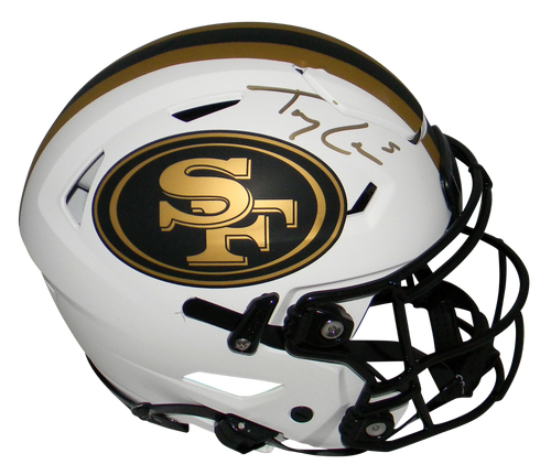 TREY LANCE SIGNED SAN FRANCISCO 49ERS LUNAR AUTHENTIC SPEEDFLEX HELMET BECKETT