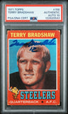 TERRY BRADSHAW SIGNED 1971 TOPPS ROOKIE CARD RC #156 PSA GEM AUTO 10