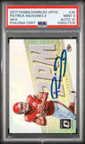 PATRICK MAHOMES SIGNED 2017 PANINI DONRUSS OPTIC AKA 2PM ROOKIE RC PSA 9 AUTO 10
