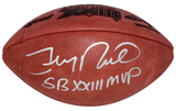 JERRY RICE SIGNED SAN FRANCISCO 49ERS SUPER BOWL XXIII WILSON FOOTBALL W/ SB MVP
