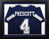 DAK PRESCOTT AUTOGRAPHED DALLAS COWBOYS #4 NAVY FRAMED JERSEY JSA