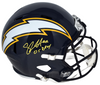 SHAWNE MERRIMAN SIGNED SAN DIEGO CHARGERS FULL SIZE SPEED HELMET W/ 05 DROY