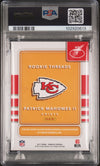 PATRICK MAHOMES SIGNED 2017 PANINI DONRUSS ROOKIE THREADS JERSEY PSA 8 AUTO 10