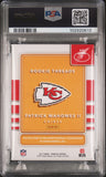 PATRICK MAHOMES SIGNED 2017 PANINI DONRUSS ROOKIE THREADS JERSEY PSA 8 AUTO 10