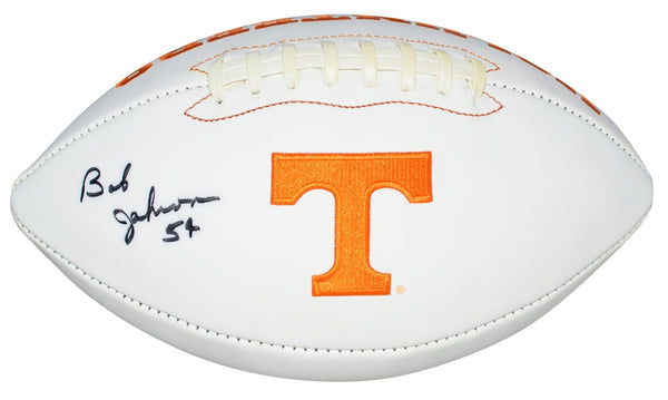 BOB JOHNSON SIGNED TENNESSEE VOLUNTEERS WHITE LOGO FOOTBALL COA