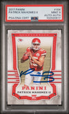 PATRICK MAHOMES SIGNED 2017 PANINI ROOKIE RC #104 AUTO PSA 9