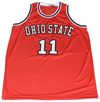JERRY LUCAS SIGNED OHIO STATE BUCKEYES #11 RED BASKETBALL JERSEY W/ 1960 CHAMPS