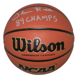 GLEN RICE SIGNED MICHIGAN WOLVERINES WILSON NCAA BASKETBALL BECKETT W/ 89 CHAMPS