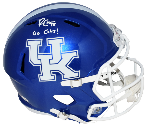 RANDALL COBB AUTOGRAPHED KENTUCKY WILDCATS FULL SIZE SPEED HELMET W/ GO CATS