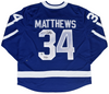 AUSTON MATTHEWS SIGNED TORONTO MAPLE LEAFS #34 BLUE JERSEY W/ PAPI INSC