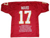 CHARLIE WARD AUTOGRAPHED SIGNED FLORIDA STATE SEMINOLES #17 STAT JERSEY GTSM