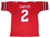 CRIS CARTER OHIO STATE BUCKEYES SIGNED AUTOGRAPHED #2 RED JERSEY JSA