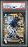 JESUS MADE SIGNED 2025 BOWMAN CHROME 1ST RC REPTILIAN REFRACTOR PSA 9 AUTO 10