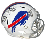 JIM KELLY THURMAN THOMAS ANDRE REED SIGNED BUFFALO BILLS F/S SPEED HELMET JSA