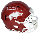 BARRY SWITZER SIGNED ARKANSAS RAZORBACKS FULL SIZE HELMET W/ 1964 NATL CHAMPS