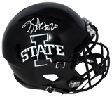BREECE HALL AUTOGRAPHED IOWA STATE CYCLONES BLACK FULL SIZE SPEED HELMET BECKETT
