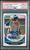AARON JUDGE SIGNED 2013 1st BOWMAN CHROME REFRACTOR RC PSA AUTO 10 W/ ALL RISE