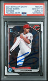 CHASE BURNS SIGNED 2024 BOWMAN CHROME 1ST ROOKIE RC GEM MINT PSA 10 AUTO 10
