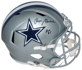 ROGER STAUBACH AUTOGRAPHED DALLAS COWBOYS FULL SIZE SPEED HELMET W/ HOF 85