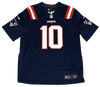 MAC JONES AUTOGRAPHED NEW ENGLAND PATRIOTS #10 NAVY NIKE GAME JERSEY BECKETT