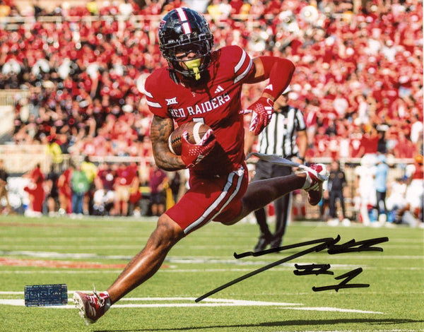 MICAH HUDSON AUTOGRAPHED TEXAS TECH RED RAIDERS 8x10 PHOTO COA