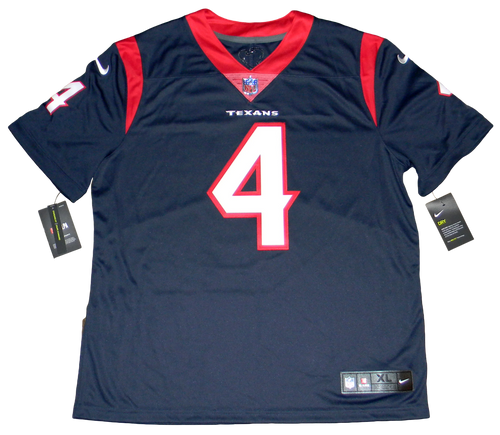 DESHAUN WATSON AUTOGRAPHED HOUSTON TEXANS #4 NAVY NIKE LIMITED JERSEY BECKETT