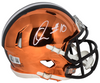 QUINSHON JUDKINS SIGNED CLEVELAND BROWNS CHROME SPEED MINI HELMET BECKETT