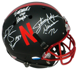 ERIC CROUCH MIKE ROZIER JOHNNY RODGERS SIGNED NEBRASKA HEISMANS BLACK F/S HELMET