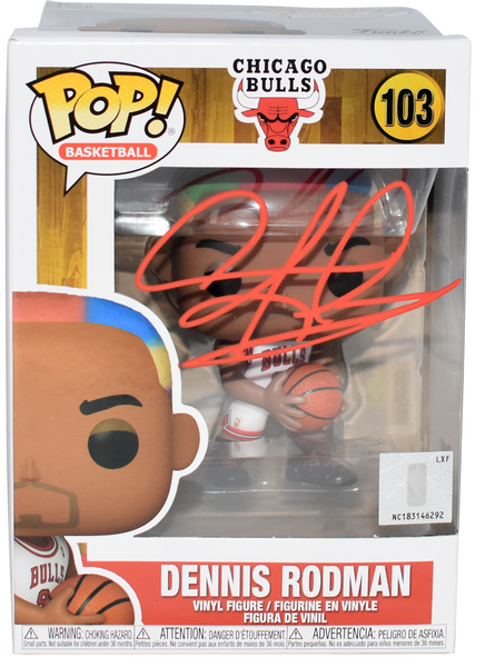 DENNIS RODMAN AUTOGRAPHED CHICAGO BULLS #103 FUNKO POP FIGURE BECKETT