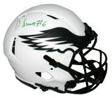 DEVONTA SMITH SIGNED PHILADELPHIA EAGLES LUNAR AUTHENTIC SPEED HELMET BECKETT