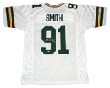 PRESTON SMITH AUTOGRAPHED SIGNED GREEN BAY PACKERS #91 WHITE JERSEY BECKETT