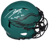 MAKAI LEMON SIGNED PHILADELPHIA EAGLES AUTHENTIC RAVE HELMET W/ FLY EAGLES FLY