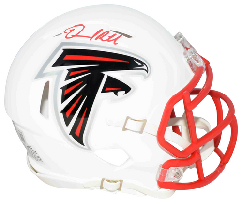 DESMOND RIDDER SIGNED ATLANTA FALCONS FLAT WHITE SPEED MINI HELMET BECKETT