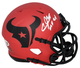 ANDRE JOHNSON SIGNED HOUSTON TEXANS RAVE SPEED MINI HELMET JSA W/ HOF 24