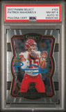 PATRICK MAHOMES SIGNED 2017 PANINI SELECT ROOKIE #103 RC PSA 8 AUTO 10