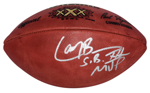 LARRY BROWN SIGNED DALLAS COWBOYS SUPER BOWL 30 WILSON FOOTBALL W/ SB XXX MVP