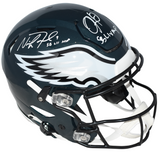 JALEN HURTS NICK FOLES SIGNED PHILADELPHIA EAGLES MVP AUTHENTIC SPEEDFLEX HELMET