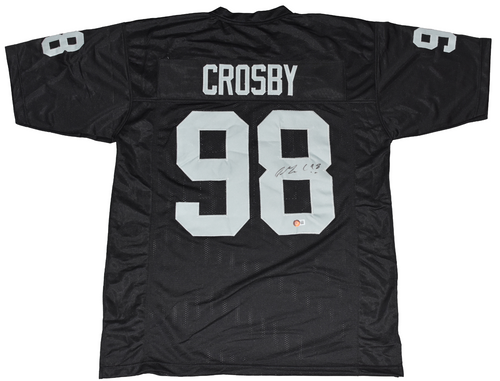 MAXX CROSBY SIGNED AUTOGRAPHED LAS VEGAS RAIDERS #98 BLACK JERSEY BECKETT