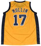 CHRIS MULLIN SIGNED INDIANA PACERS #17 GOLD BASKETBALL JERSEY W/ HOF 2011