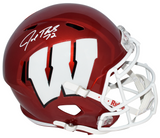 JOE THOMAS AUTOGRAPHED WISCONSIN BADGERS FLASH FULL SIZE SPEED HELMET JSA