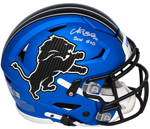 AMON-RA ST BROWN SIGNED DETROIT LIONS RIVALRIES AUTHENTIC SPEEDFLEX HELMET BAS
