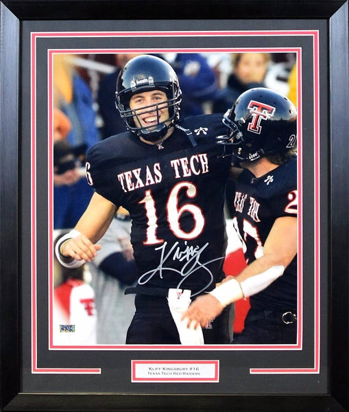 KLIFF KINGSBURY AUTOGRAPHED TEXAS TECH RED RAIDERS 16x20 FRAMED PHOTO COA