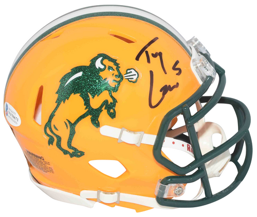 TREY LANCE SIGNED NORTH DAKOTA STATE BISON SPEED MINI HELMET BECKETT