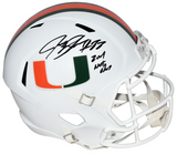 JEREMY SHOCKEY SIGNED MIAMI HURRICANES FULL SIZE SPEED HELMET W/ 2001 CHAMPS