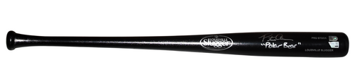 PETE ALONSO SIGNED METS ORIOLES BLACK LOUISVILLE SLUGGER BAT W/ POLAR BEAR